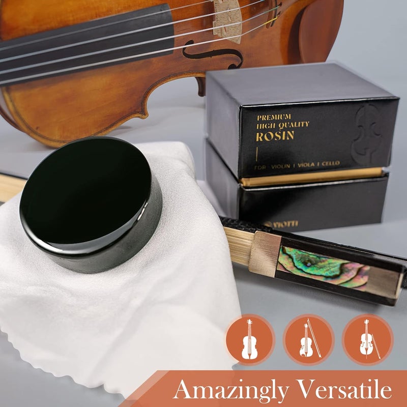 Viotti Dark Olive Rosin for Violin, Viola & Cello: Super-Smooth Rosin Engineered with Advanced Technology for Superior Grip with Low Dust, Shipped in Padded Protective Case to Prevent Cracking - Image 3